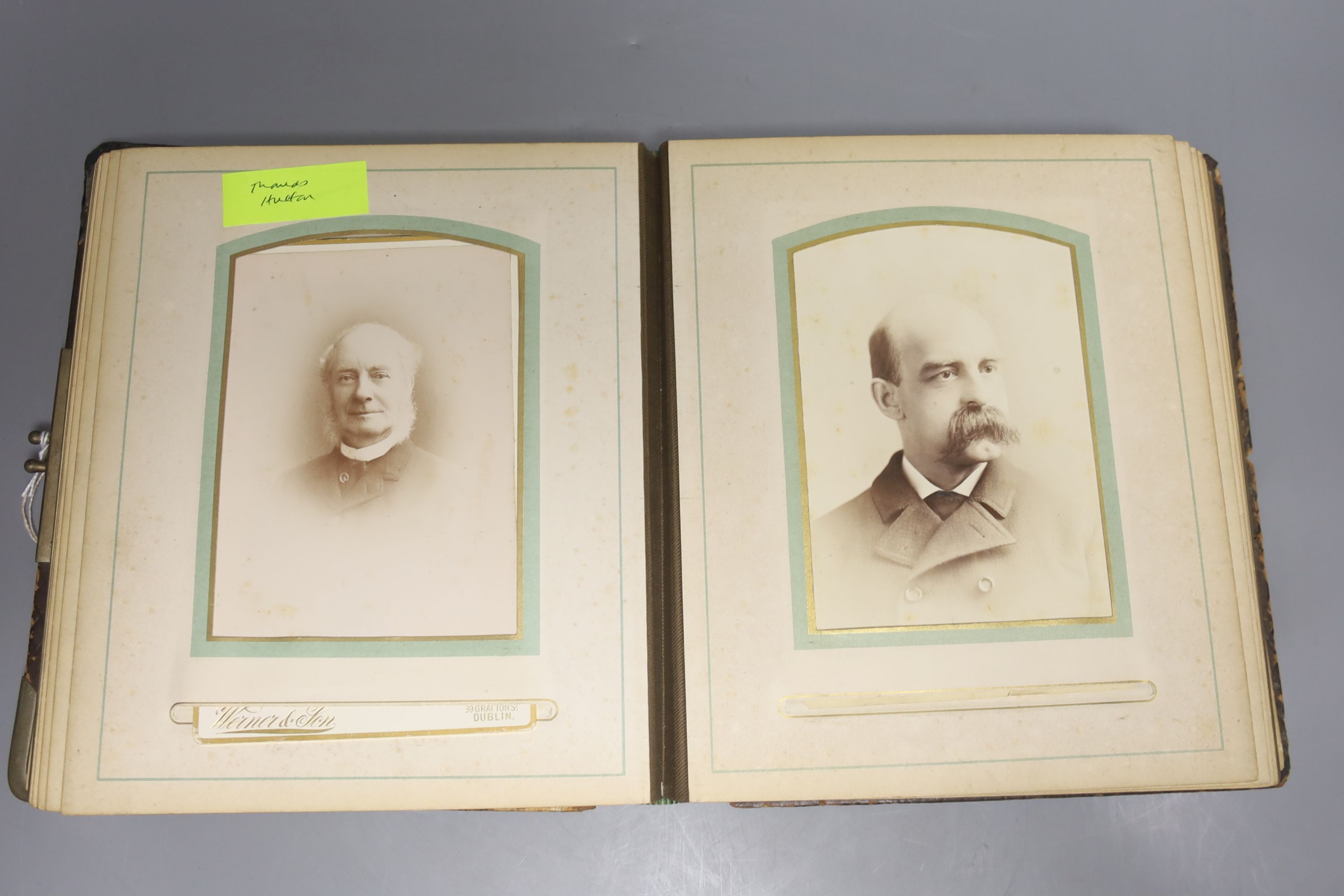 A photographic print of Richard Holt Hutton (1826-1897) by Frederick Hollyer and a Victorian family photograph album